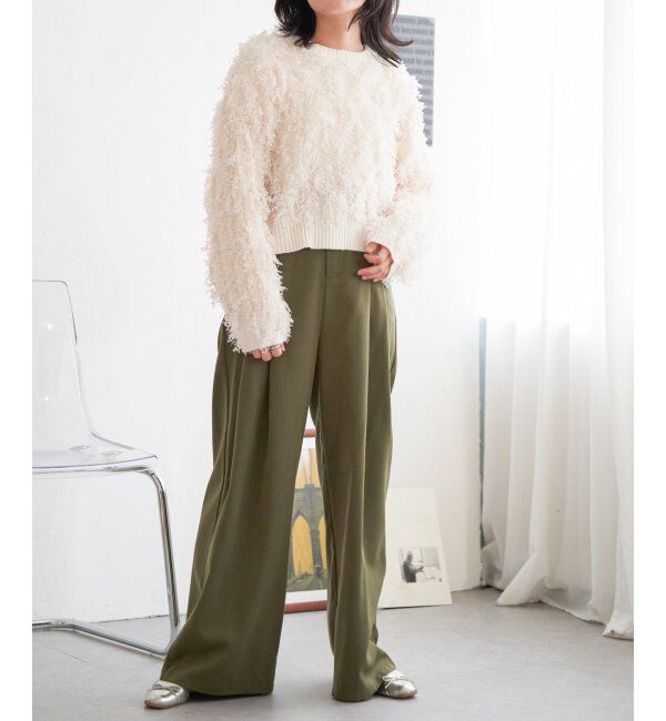 VENCE share style「リボンヤーンショート丈ニット」|ニット・セーター|