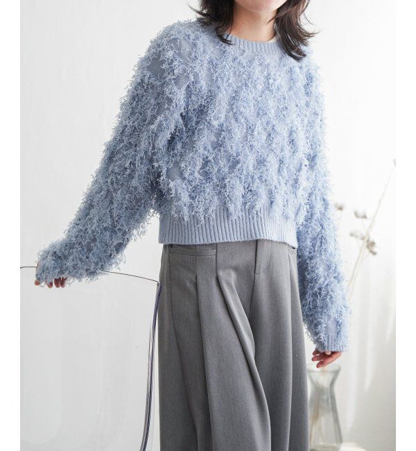 VENCE share style「リボンヤーンショート丈ニット」|ニット・セーター|