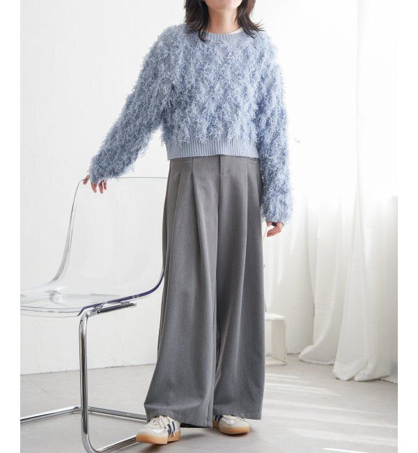 VENCE share style「リボンヤーンショート丈ニット」|ニット・セーター|