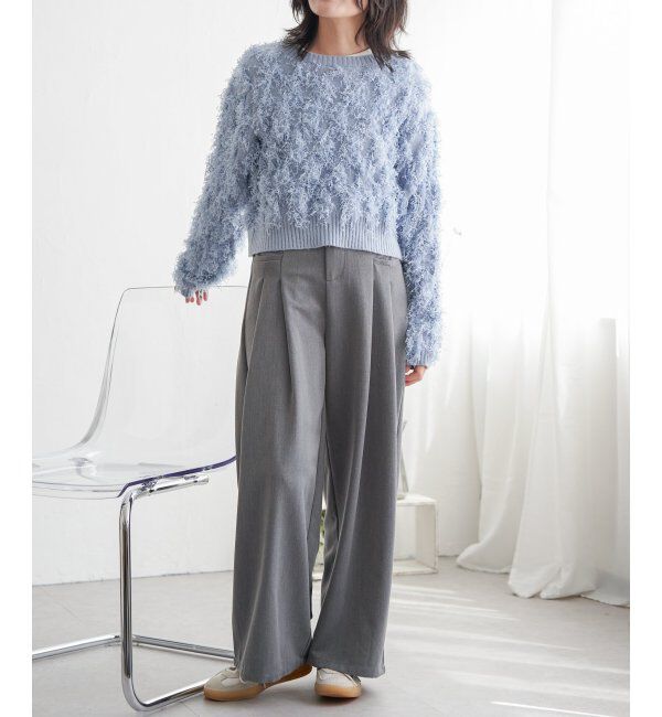 VENCE share style「リボンヤーンショート丈ニット」|ニット・セーター|