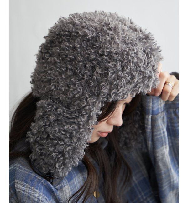 VENCE share style「シープ風フライトボア」|ニット帽|