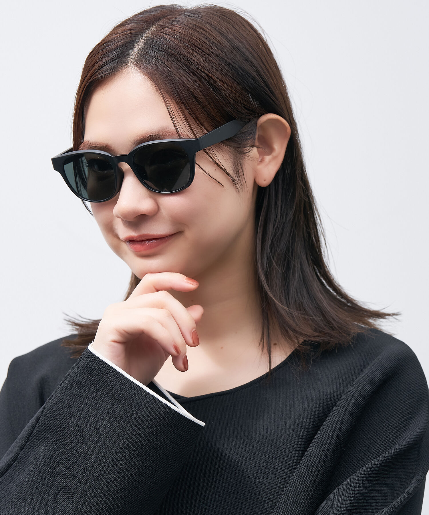  「ウェリントン型 サングラス（偏光機能搭載）軽量　UVカット 紫外線対策」|サングラス|ブラック系その他