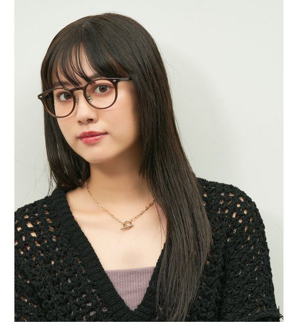  「Zoff｜emiri ボストン型 メガネ |辺見えみり 軽量 黒縁フレーム レンズ交換券付」|メガネ|