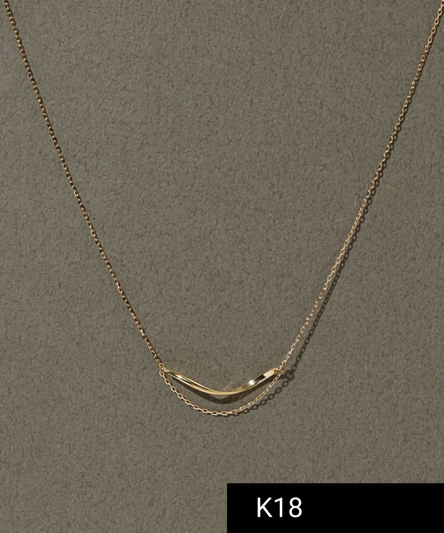 JUPITER「【K18】ゴールドラインバーネックレス/金属アレルギー対応<全長約39.5cm(調節した時の長さ36㎝)>」|ネックレス|ゴールド
