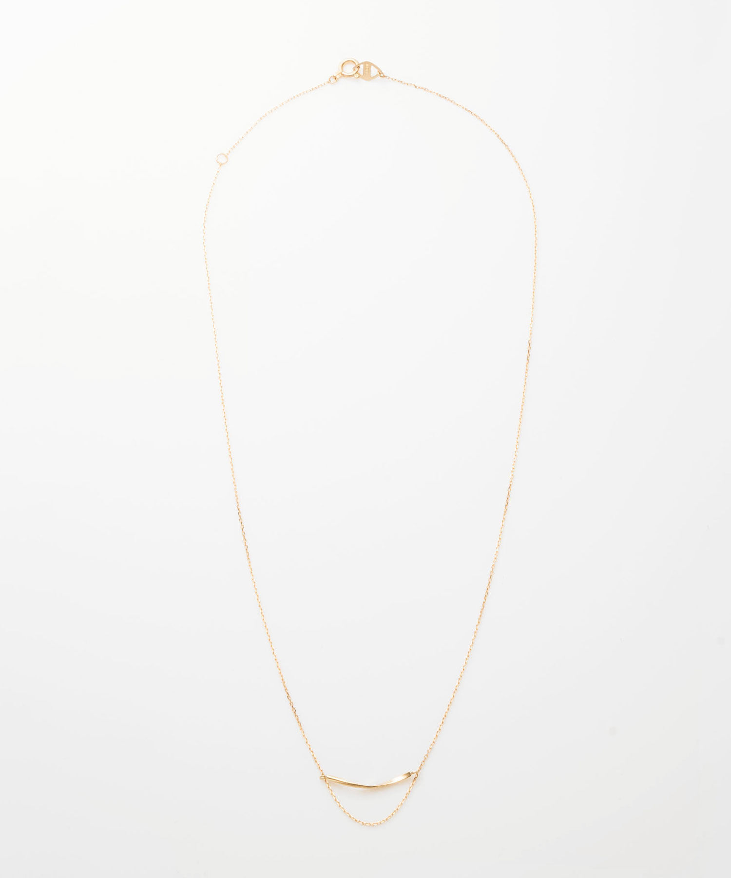 JUPITER「【K18】ゴールドラインバーネックレス/金属アレルギー対応<全長約39.5cm(調節した時の長さ36㎝)>」|ネックレス|