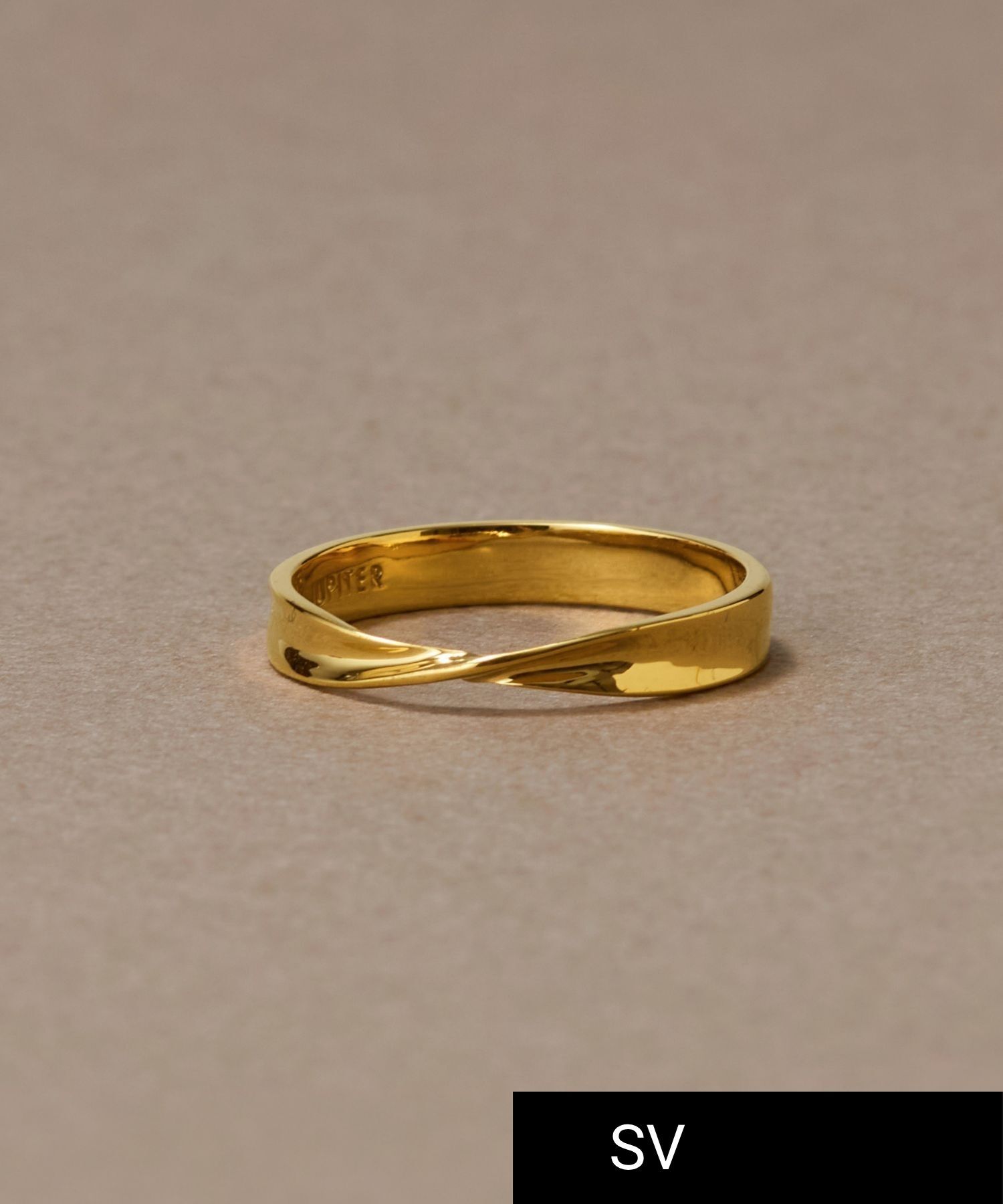 JUPITER「【SV925】リボンクロスリング/ペア/ゴールド」|リング|ゴールド