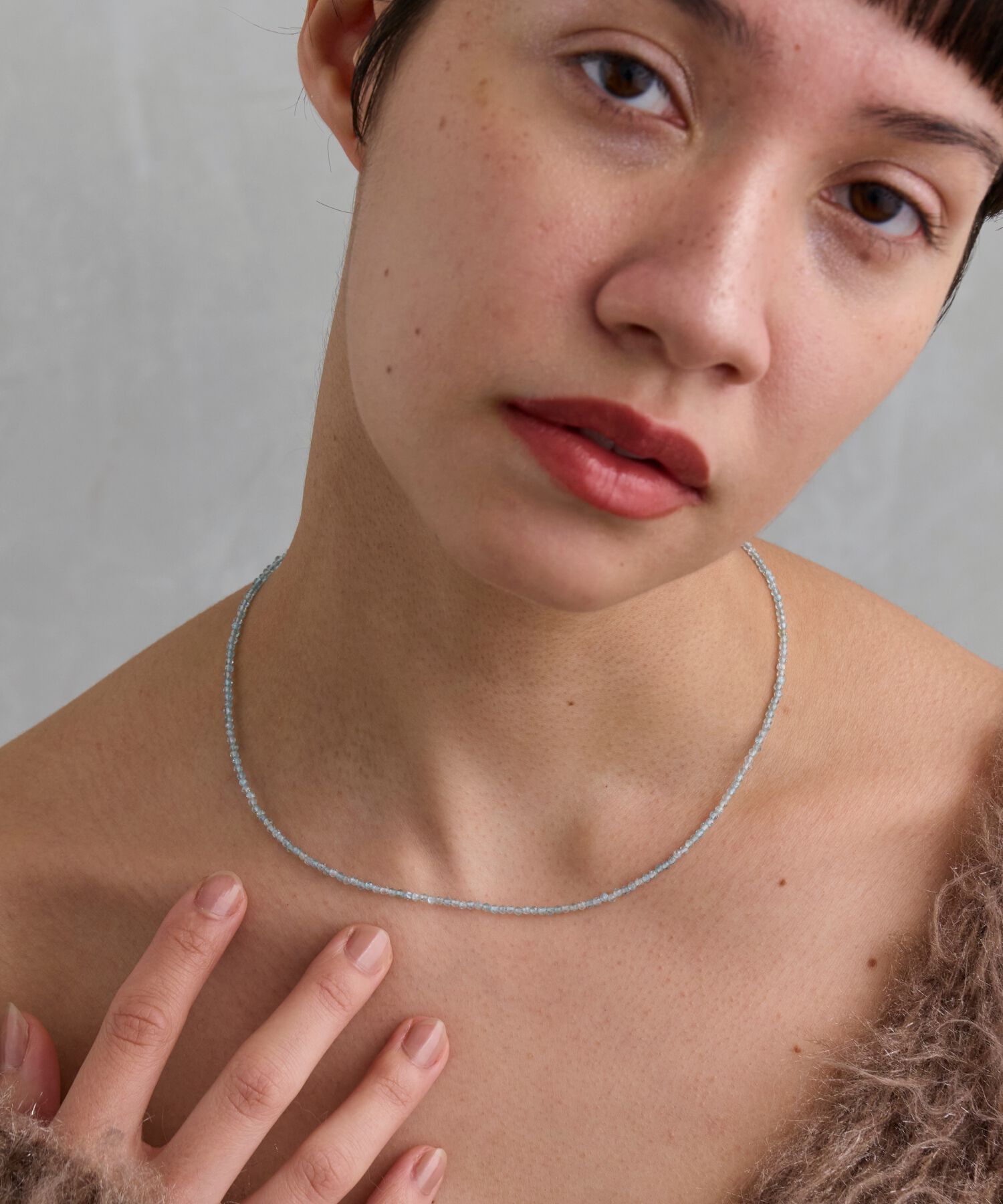 JUPITER「天然石ビーズネックレス/金属アレルギー対応/ニッケルフリー　アパタイト」|ネックレス|