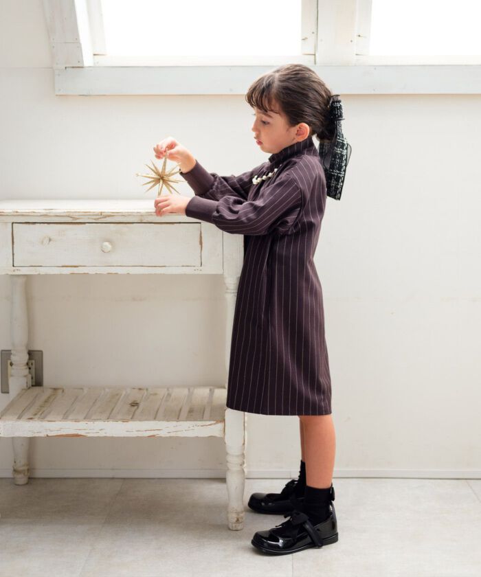 BACKYARD FAMILY「Rora ワンピース 通販 ビオラ パール付きバルーンワンピース 子供服 ワンピ 長袖」|その他|