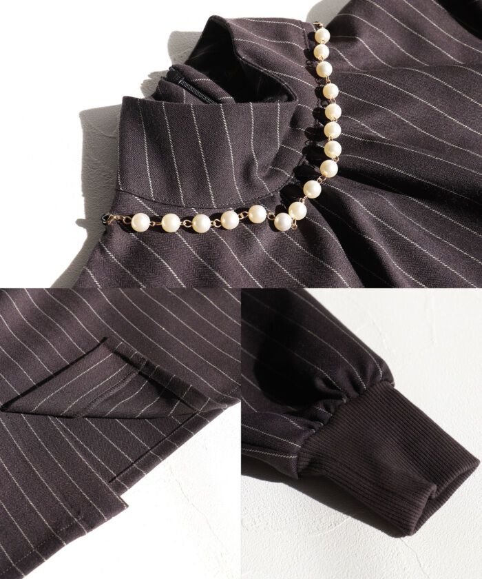 BACKYARD FAMILY「Rora ワンピース 通販 ビオラ パール付きバルーンワンピース 子供服 ワンピ 長袖」|その他|