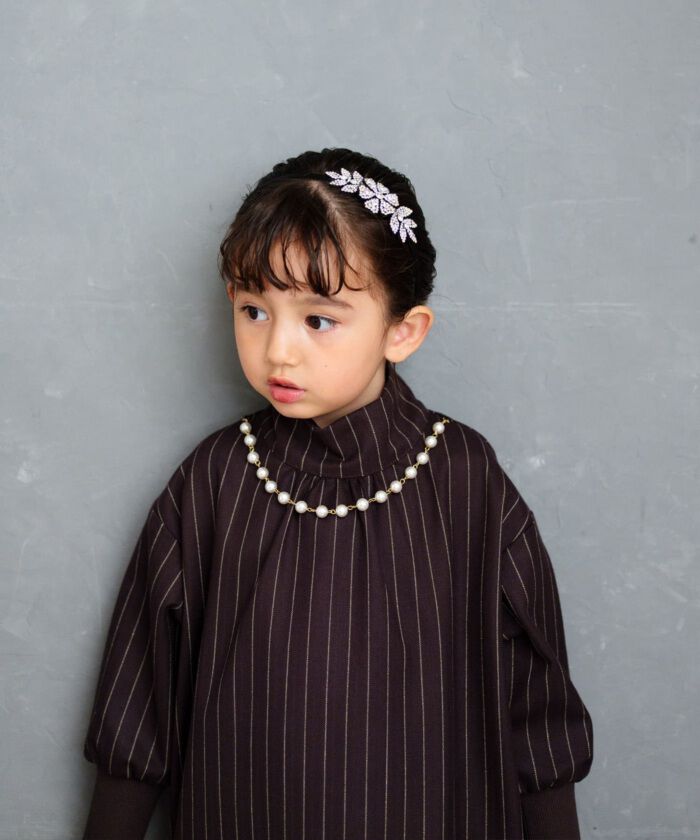 BACKYARD FAMILY「Rora ワンピース 通販 ビオラ パール付きバルーンワンピース 子供服 ワンピ 長袖」|その他|