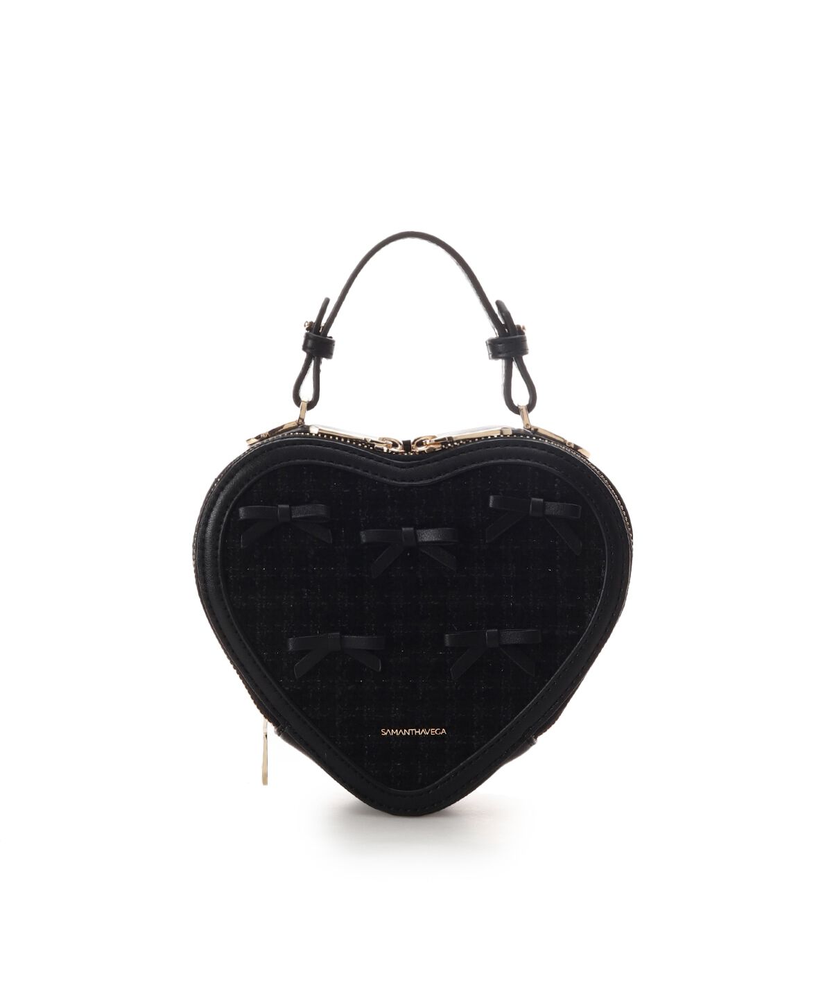 Samantha Vega「ツイードリボンハート型ショルダーバッグ」|ショルダー・メッセンジャー|