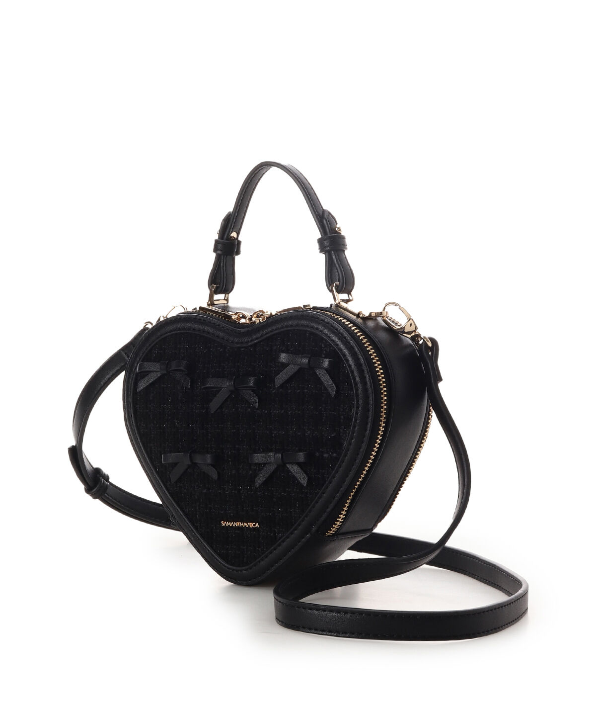 Samantha Vega「ツイードリボンハート型ショルダーバッグ」|ショルダー・メッセンジャー|