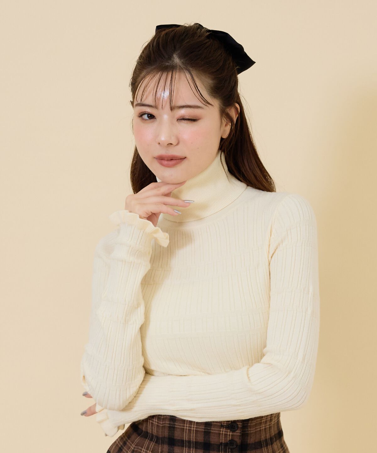 REDYAZEL「デザインリブタートルニット」|ニット・セーター|オフ