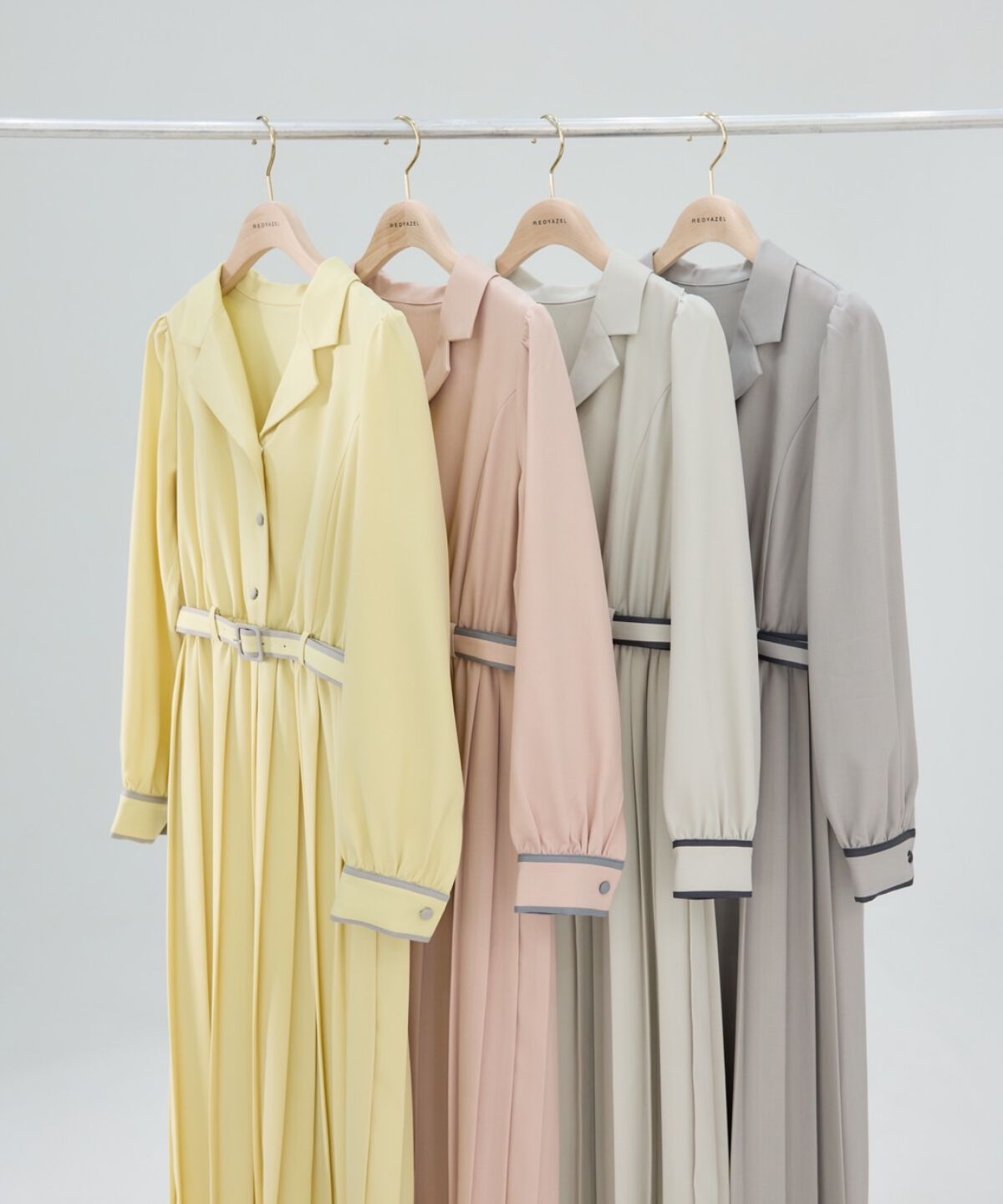 REDYAZEL「バイカラープリーツシャツワンピース」|ワンピース|