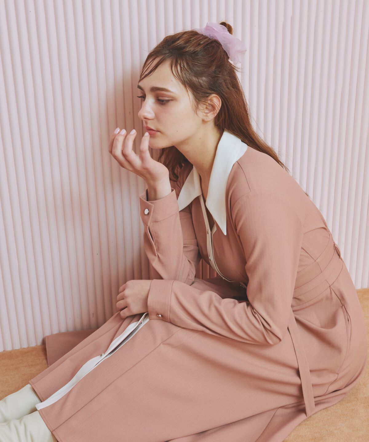 REDYAZEL「バイカラースキッパーシャツワンピース」|ワンピース|