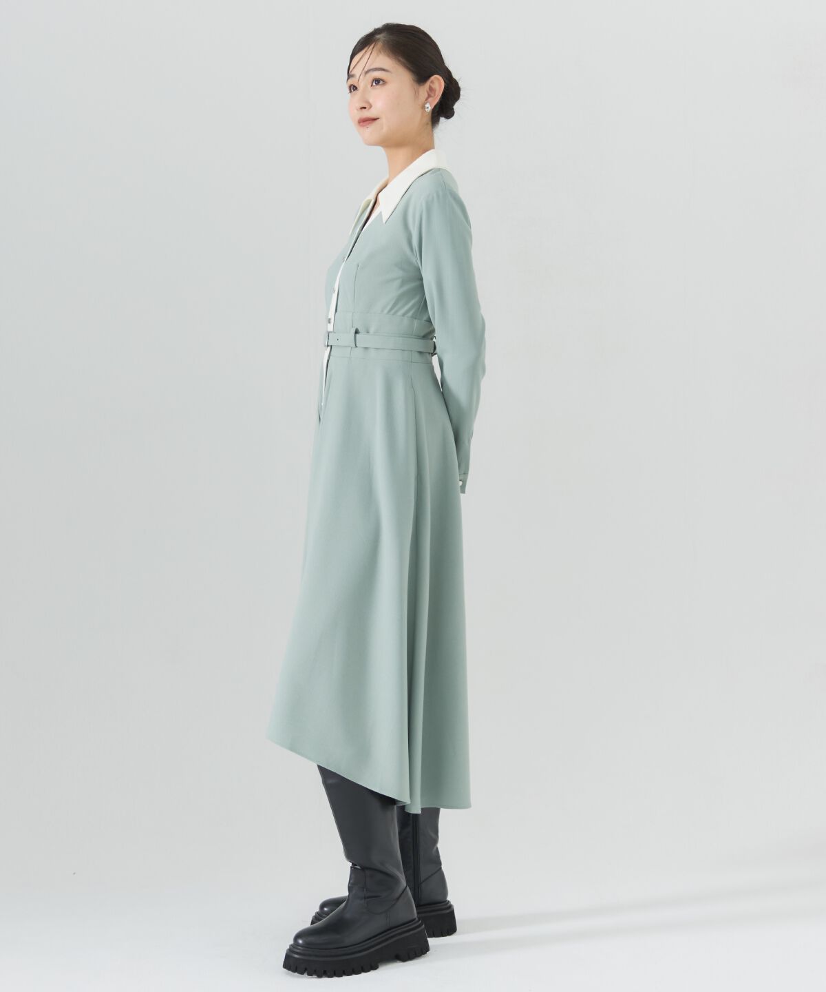 REDYAZEL「バイカラースキッパーシャツワンピース」|ワンピース|