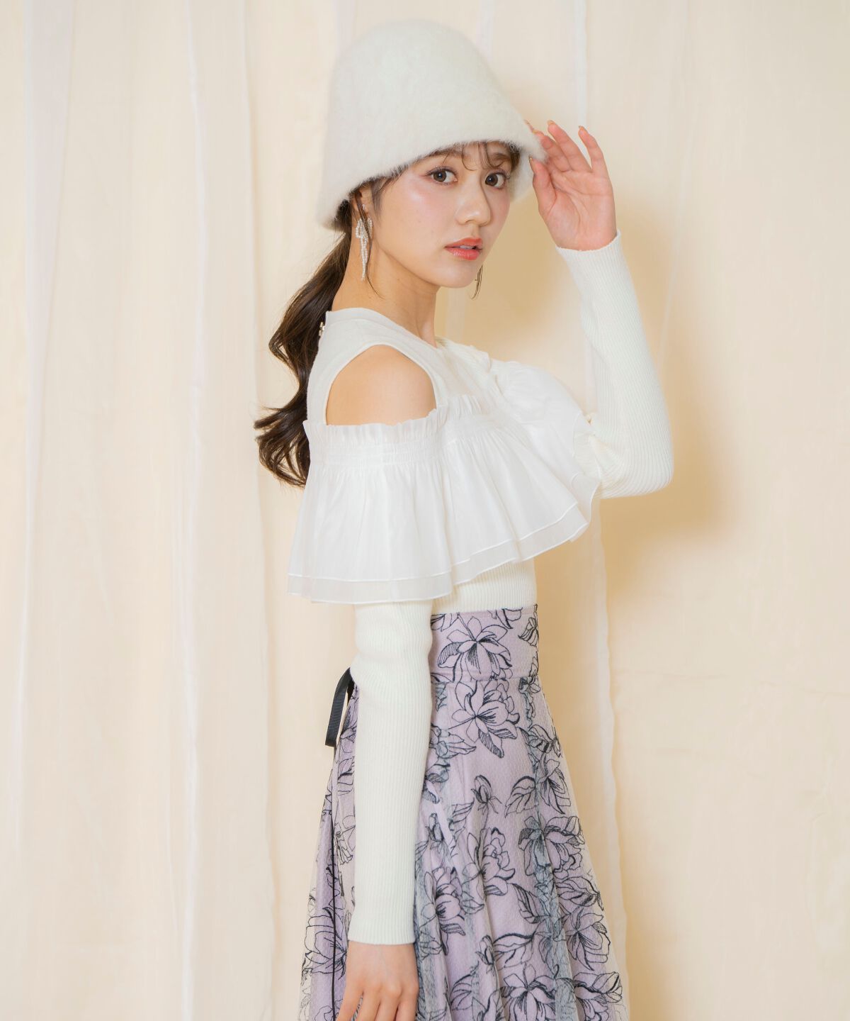 WILLSELECTION「シアーフリルニット」|ニット・セーター|