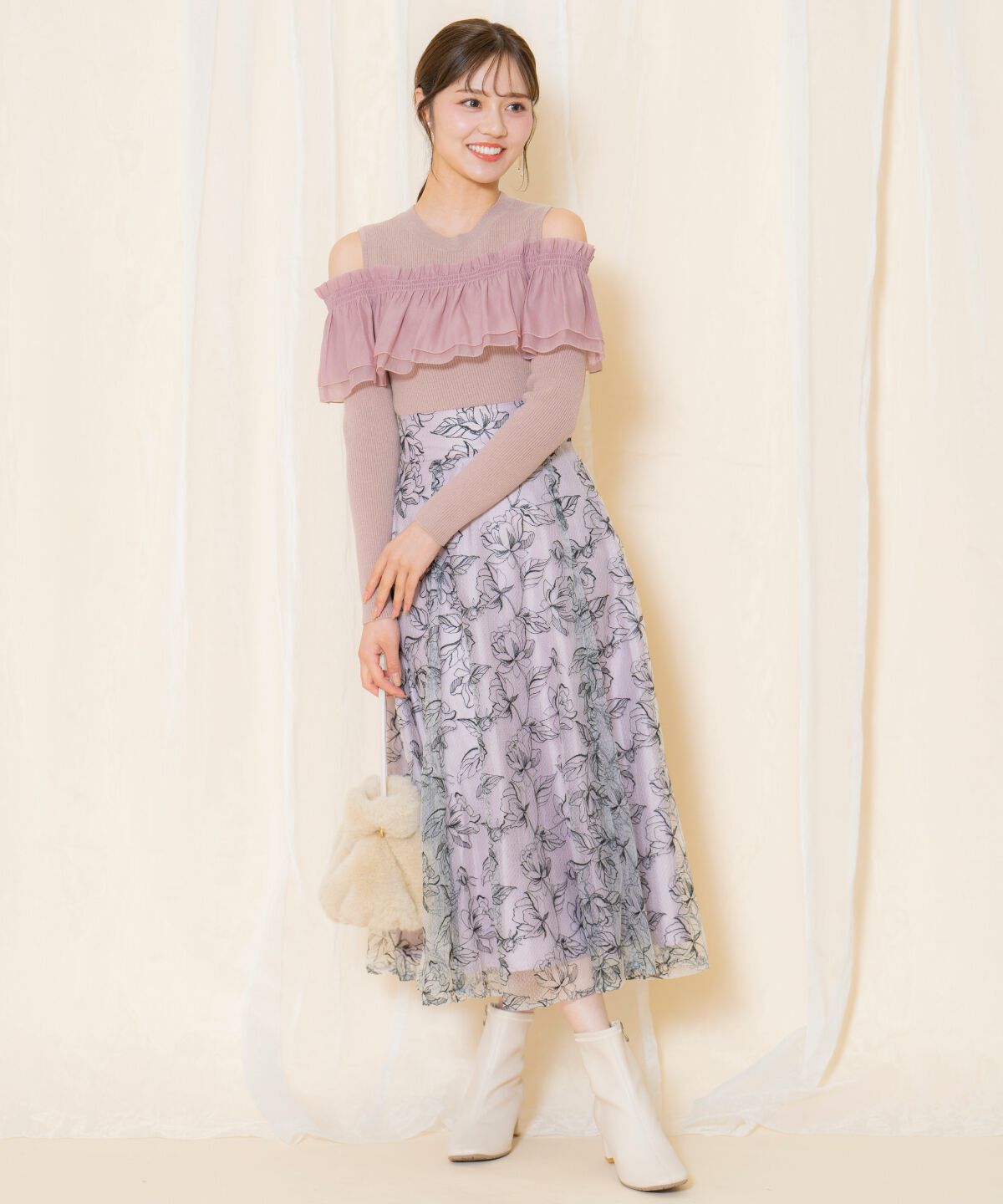 WILLSELECTION「シアーフリルニット」|ニット・セーター|