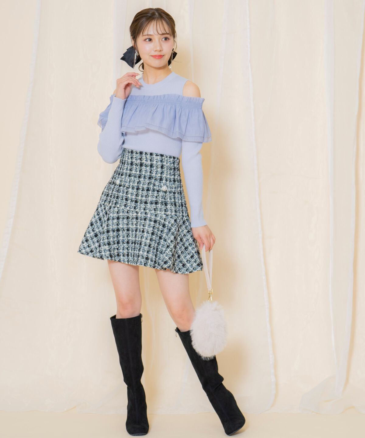 WILLSELECTION「シアーフリルニット」|ニット・セーター|