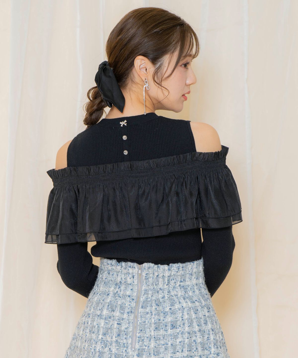 WILLSELECTION「シアーフリルニット」|ニット・セーター|