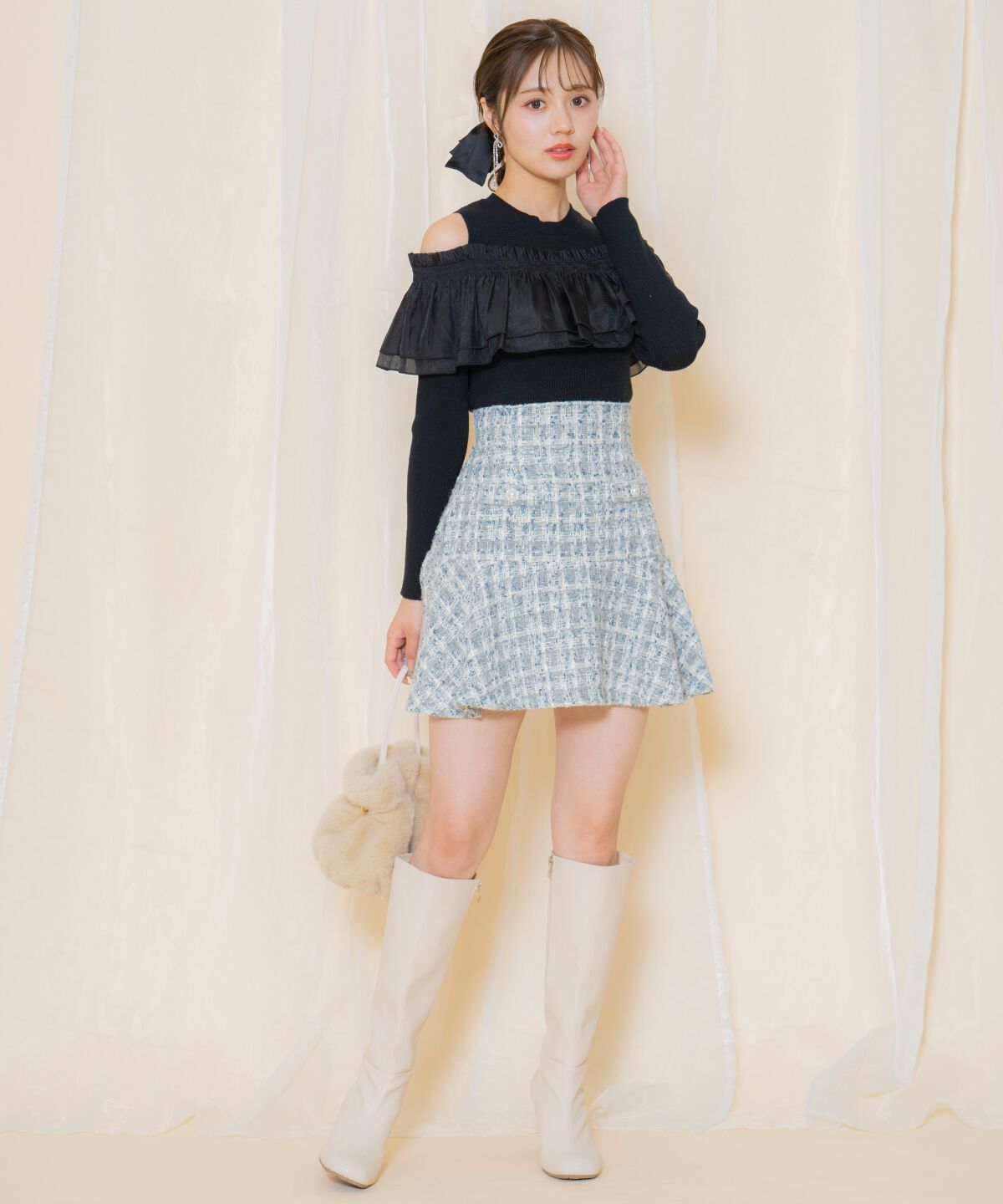 WILLSELECTION「シアーフリルニット」|ニット・セーター|