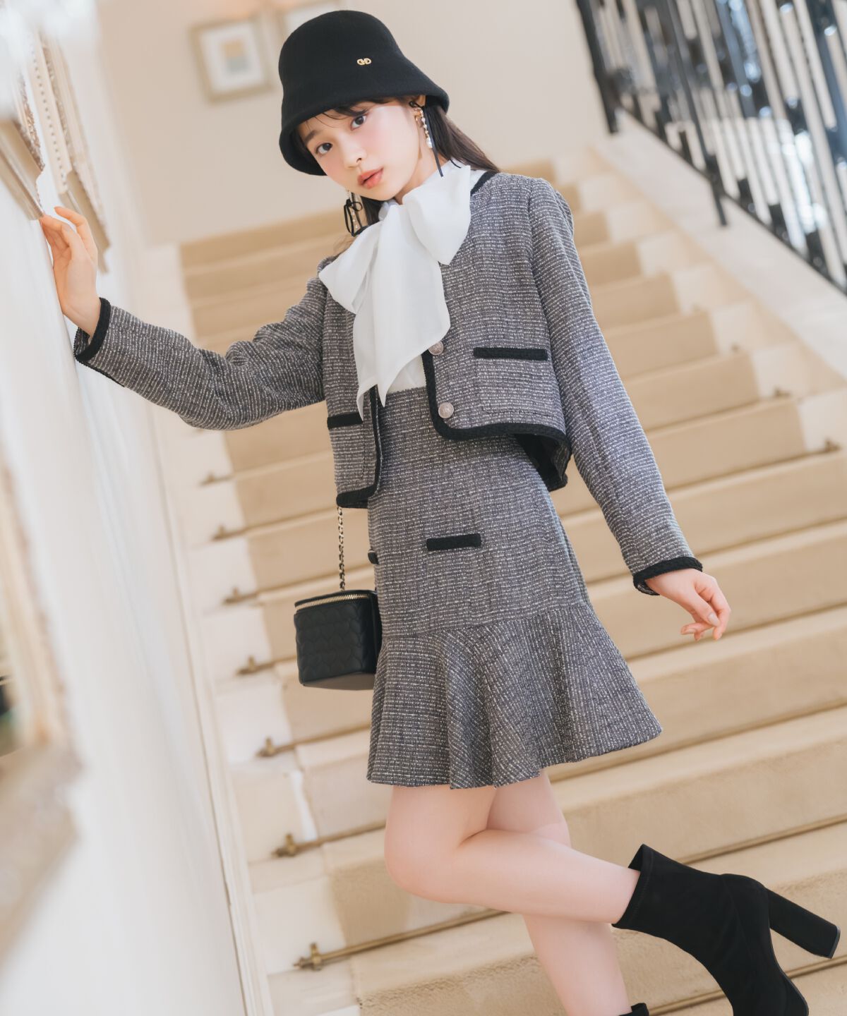 WILLSELECTION「ブレードデザインツイードミニスカート」|フレア|