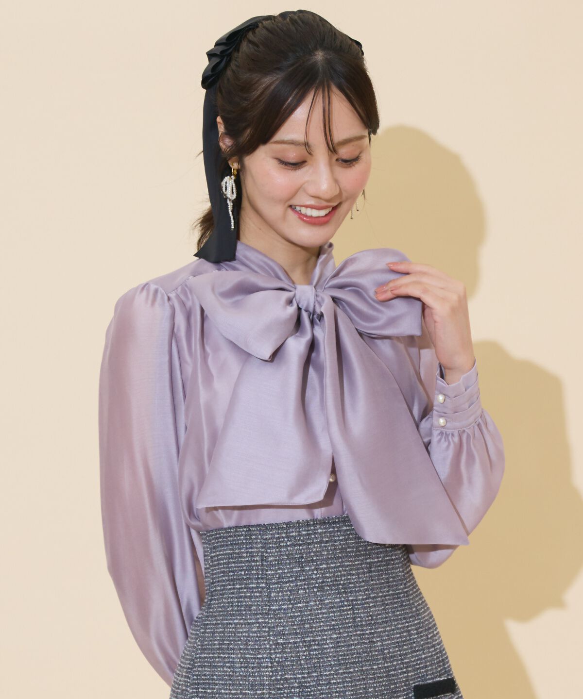 WILLSELECTION「ボリュームリボンタイブラウス」|シャツ・ブラウス|ラベンダー