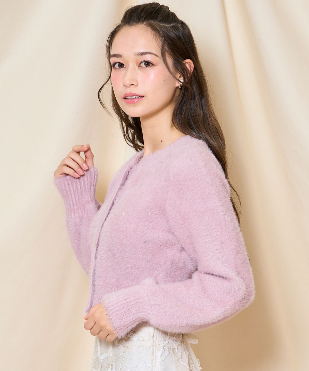 WILLSELECTION「パール＆ビジューフェザーカーディガン」|カーディガン|