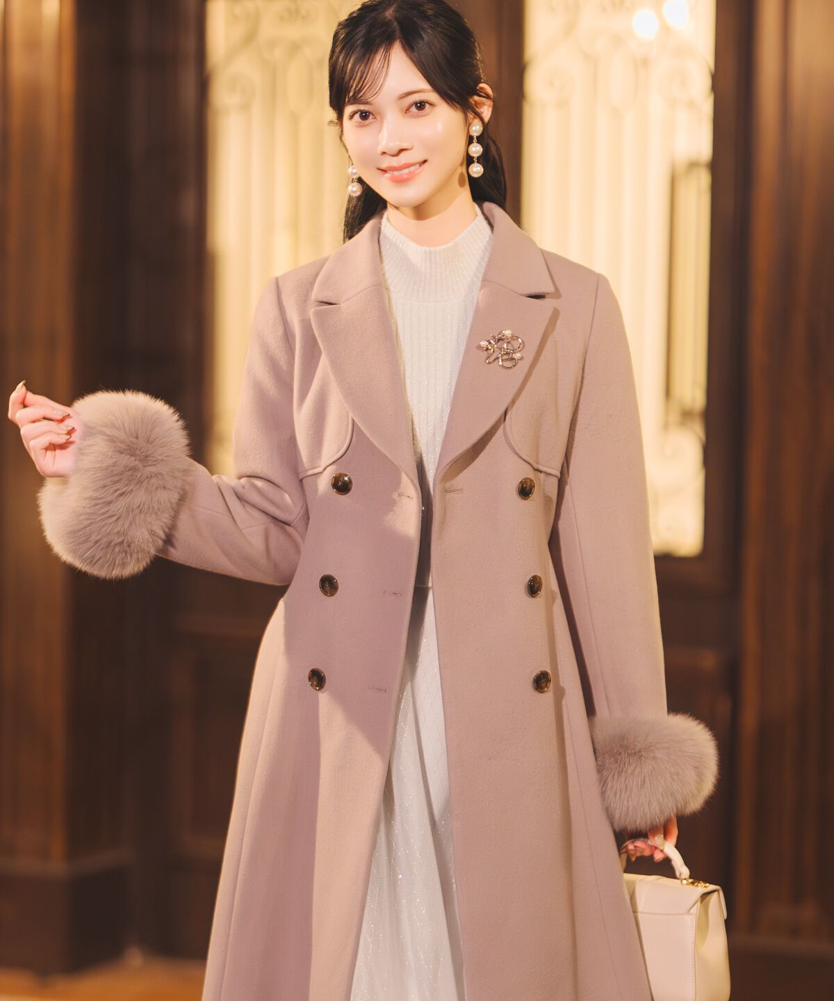 WILLSELECTION「リアルファー付きウールフレアコート」|その他|