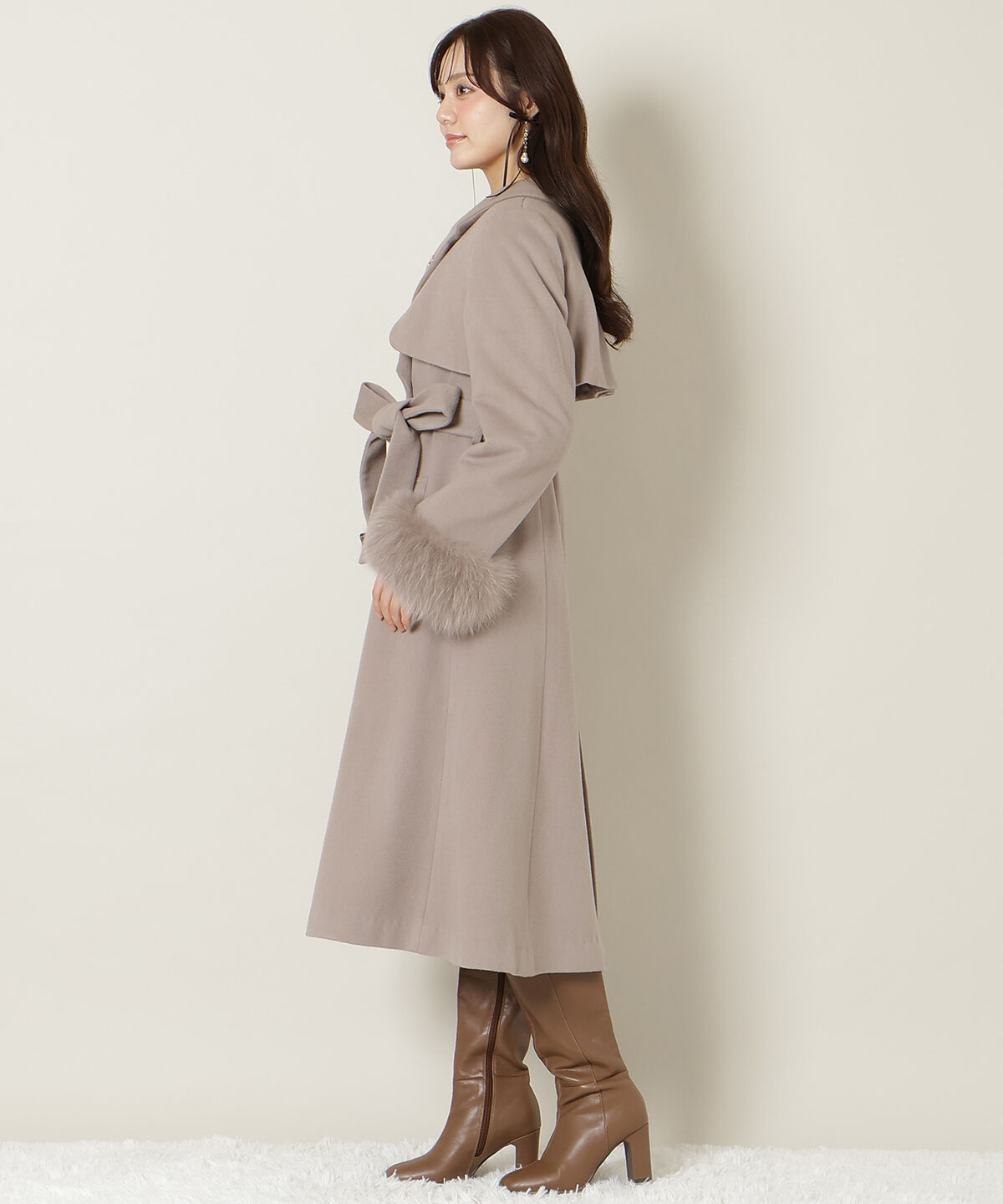 WILLSELECTION「リアルファー付きウールフレアコート」|その他|