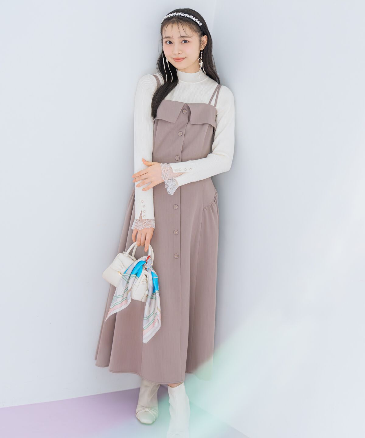 WILLSELECTION「袖口レースハイネックリブニット」|ニット・セーター|