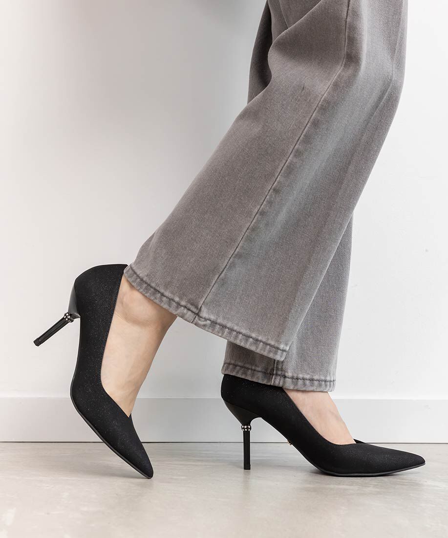  「ビジューヒール グリッターパンプス」|パンプス|