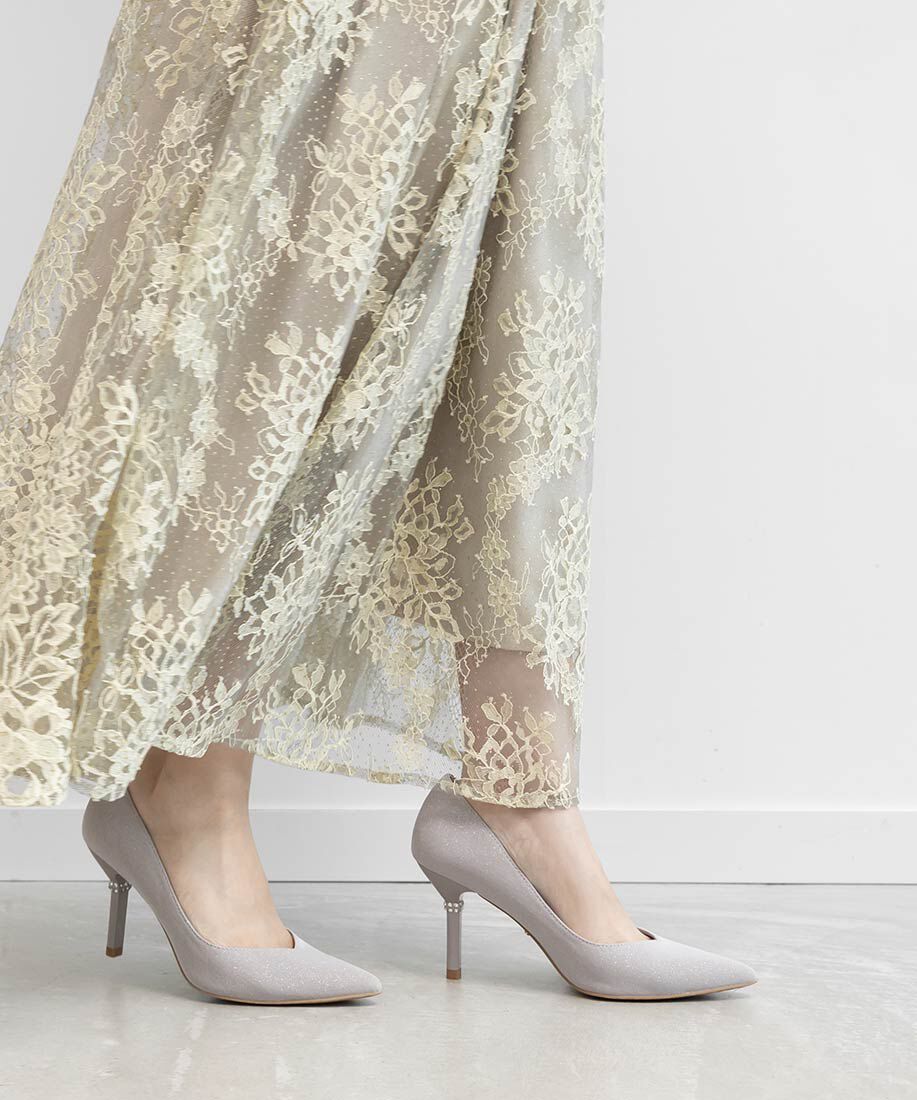  「ビジューヒール グリッターパンプス」|パンプス|