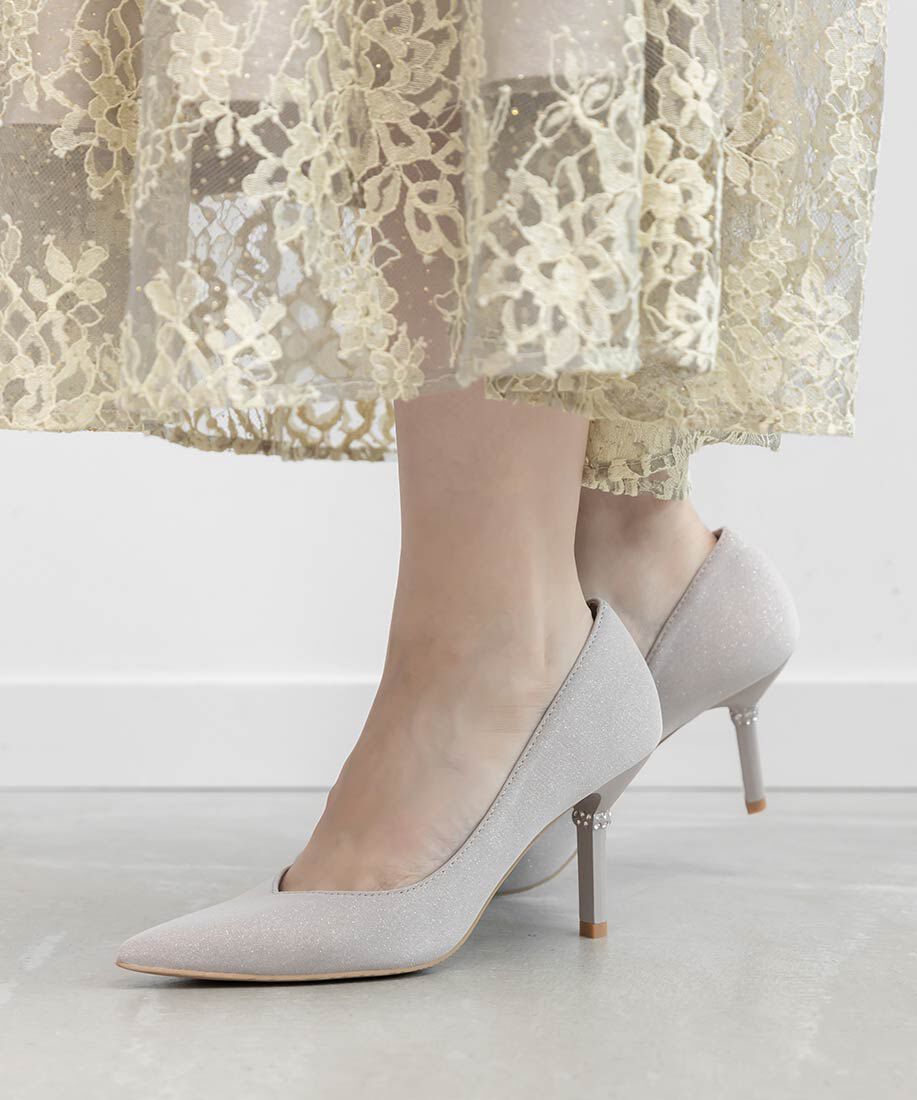  「ビジューヒール グリッターパンプス」|パンプス|