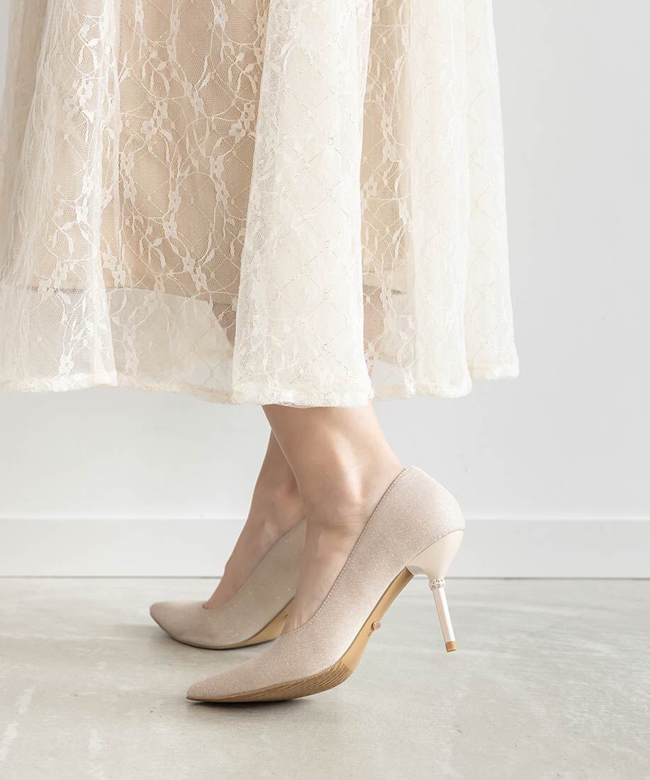  「ビジューヒール グリッターパンプス」|パンプス|