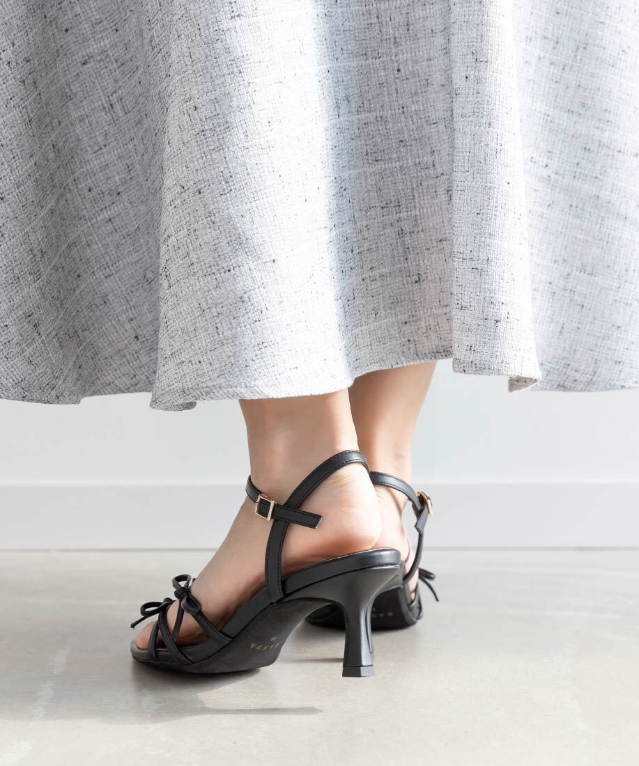  「ミニリボンナローストラップサンダル」|サンダル|