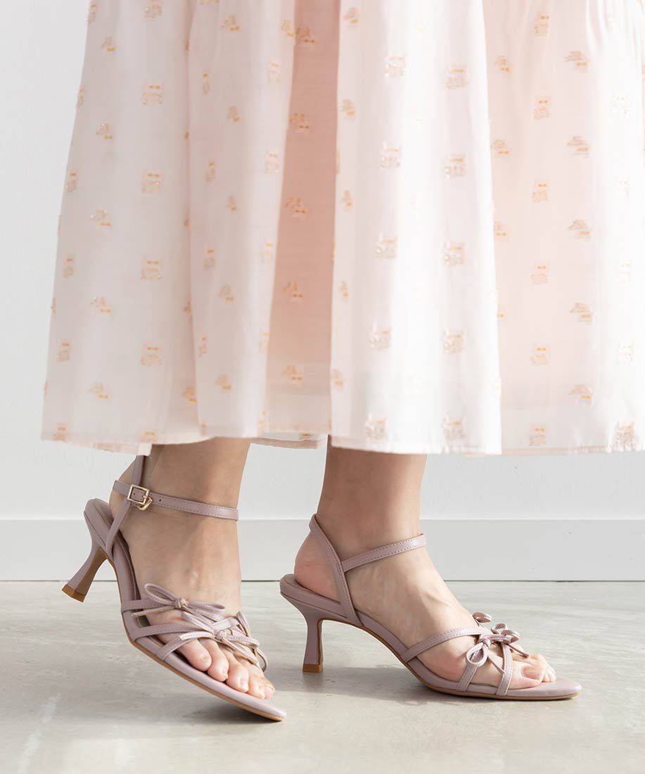  「ミニリボンナローストラップサンダル」|サンダル|