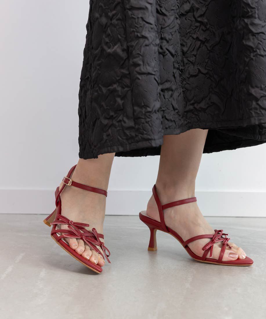  「ミニリボンナローストラップサンダル」|サンダル|