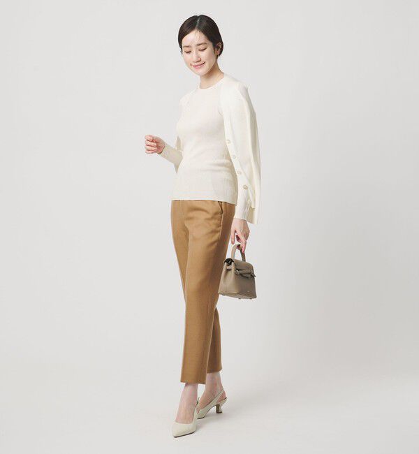 UNITED ARROWS「シルク リブ クルーネック ニット」|ニット・セーター|