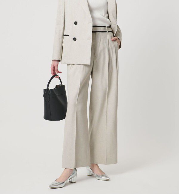 UNITED ARROWS「ECLISSE ストレート ワイドパンツ」|スラックス|NATURAL