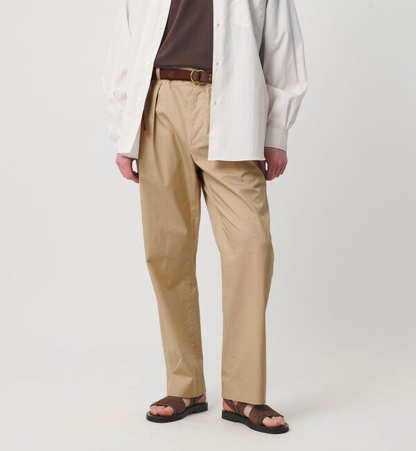 UNITED ARROWS「スムース タイプライター 2プリーツ リラックス トラウザース」|チノ|BEIGE