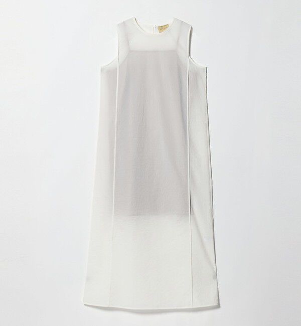 UNITED ARROWS「シアー レイヤード ノースリーブ ワンピース」|ワンピース|WHITE