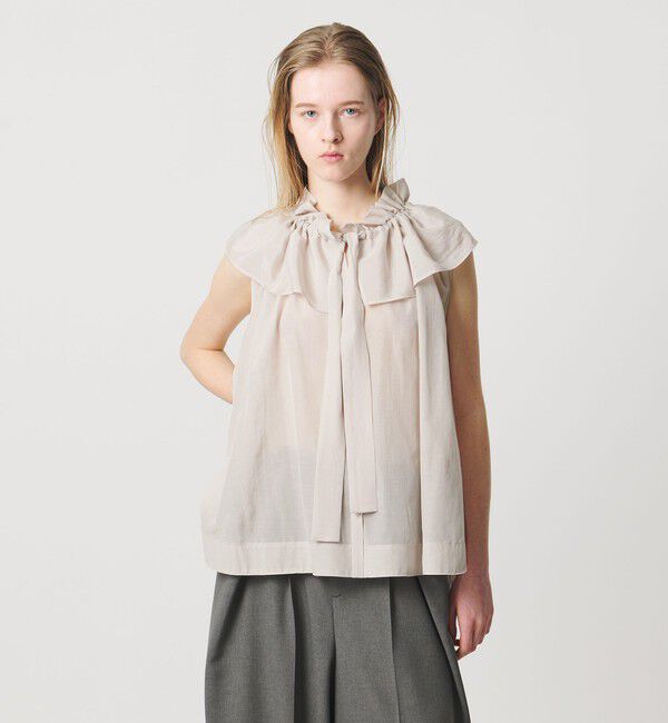 AEWEN MATOPH「＜AEWEN MATOPH＞ギャザーリボンノースリーブ ウォッシャブル」|シャツ・ブラウス|