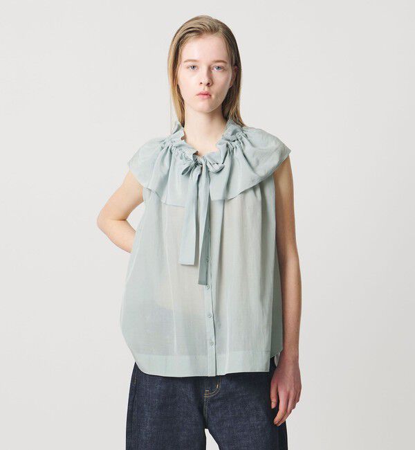 AEWEN MATOPH「＜AEWEN MATOPH＞ギャザーリボンノースリーブ ウォッシャブル」|シャツ・ブラウス|LIME