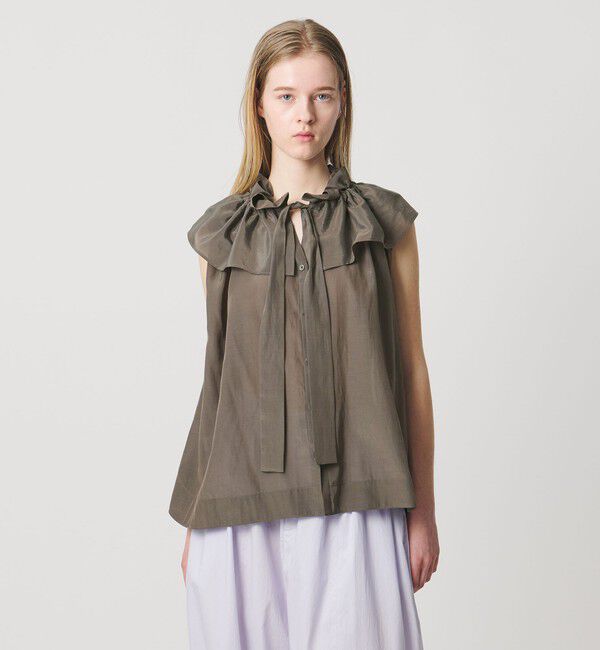 AEWEN MATOPH「＜AEWEN MATOPH＞ギャザーリボンノースリーブ ウォッシャブル」|シャツ・ブラウス|