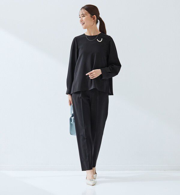 UNITED ARROWS green label relaxing「［size SHORTあり］パウドレ プリーツ ブラウス ウォッシャブル ストレッチ」|シャツ・ブラウス|