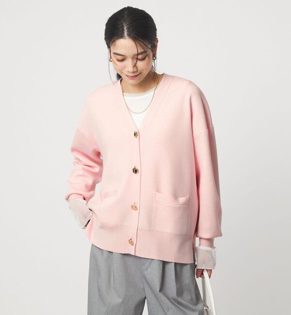 UNITED ARROWS green label relaxing「パフニット カーディガン ウォッシャブル」|カーディガン|LT.PINK