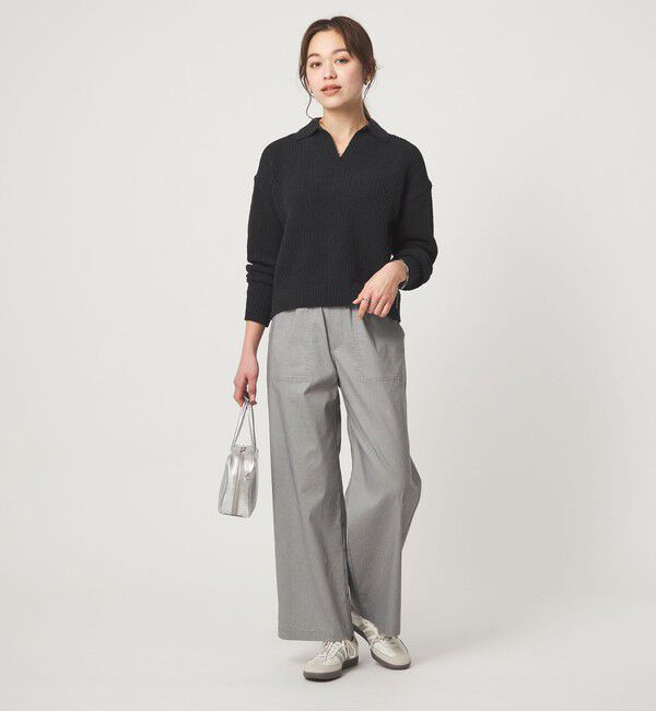 UNITED ARROWS green label relaxing「テープヤーン スキッパー プルオーバー ニット ウォッシャブル」|ニット・セーター|