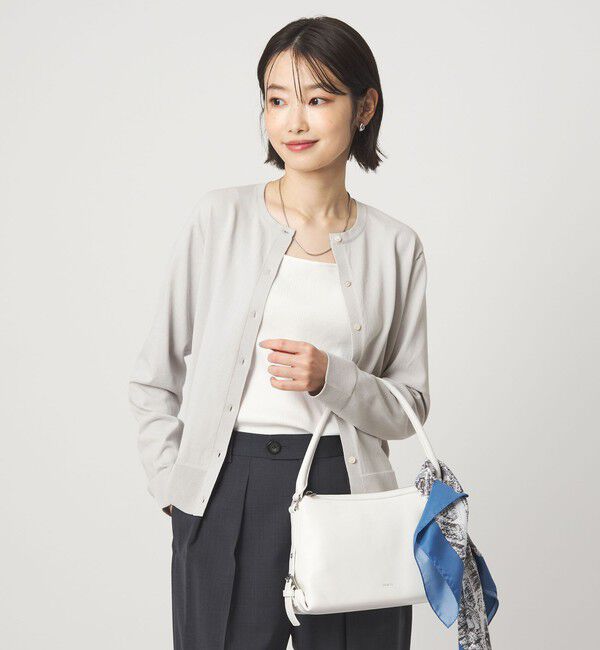 UNITED ARROWS green label relaxing「HIYOKE クルーネック ニット カーディガン マシンウォッシャブル 接触冷感 UVカット 遮熱」|カーディガン|LT.GRAY