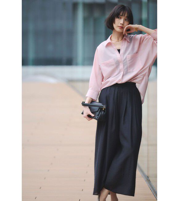 UNITED ARROWS green label relaxing「［size SHORTあり］エアリー シアー イージー ワイド パンツ」|キュロット|